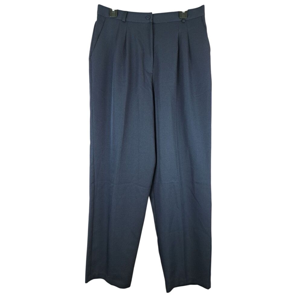 Briggs New York Women Dark Blue Pants High Rise Elastic Sides USA Plus Size 16